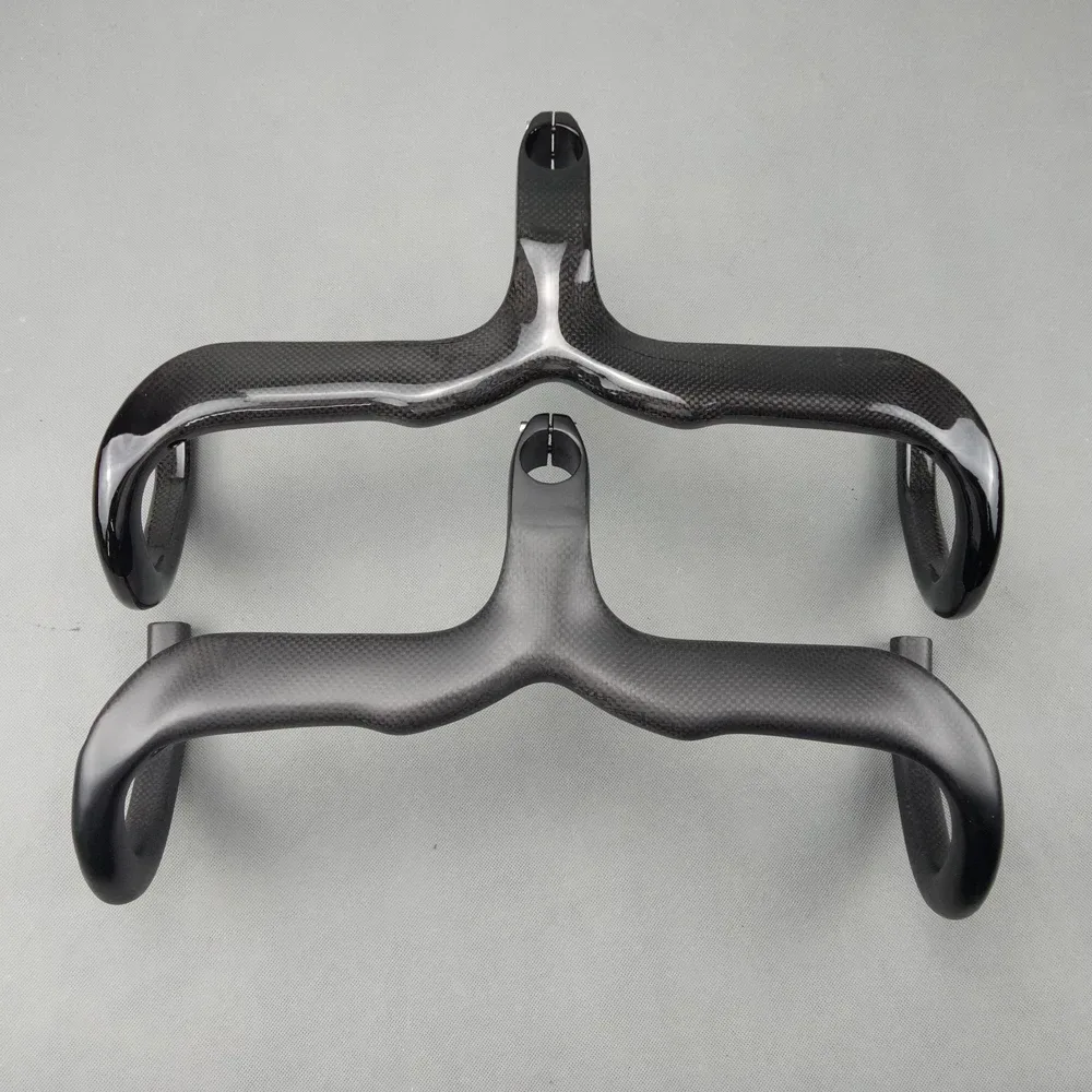 Ultraleichter integrierter Lenker und Vorbau, Fahrradlenker, ohne Logo, Rennrad, 3K