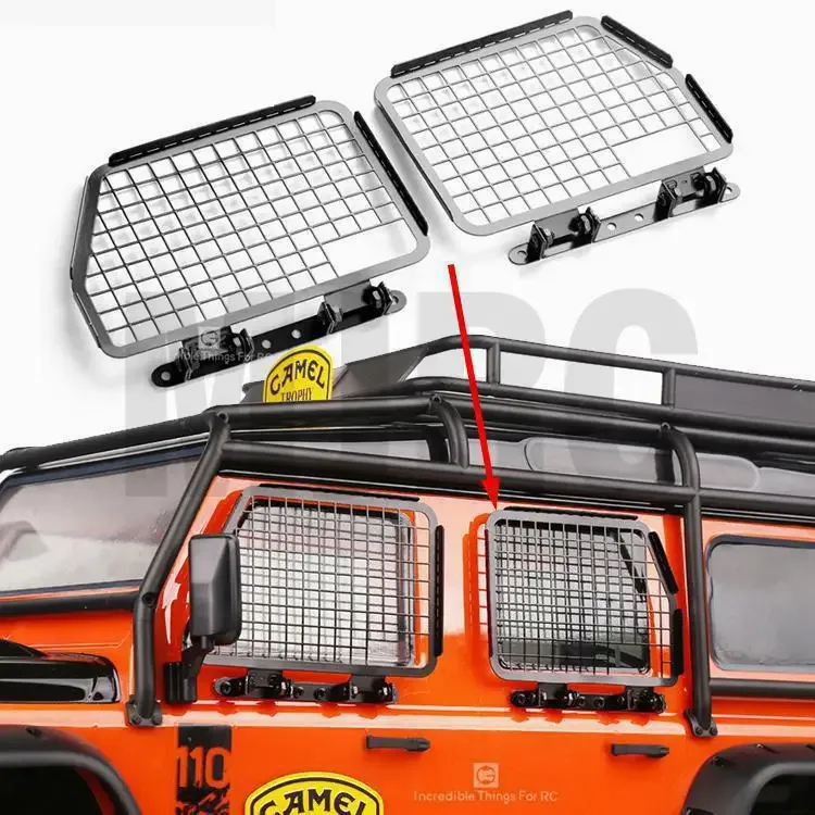 4 stücke Metall Faltbare Auto Fenster Schutzhülle Net Für 1/10 Rc Crawler Auto Defender Traxxas Trx4 T4 TRX-4 Fenster Schutz net Guardrai