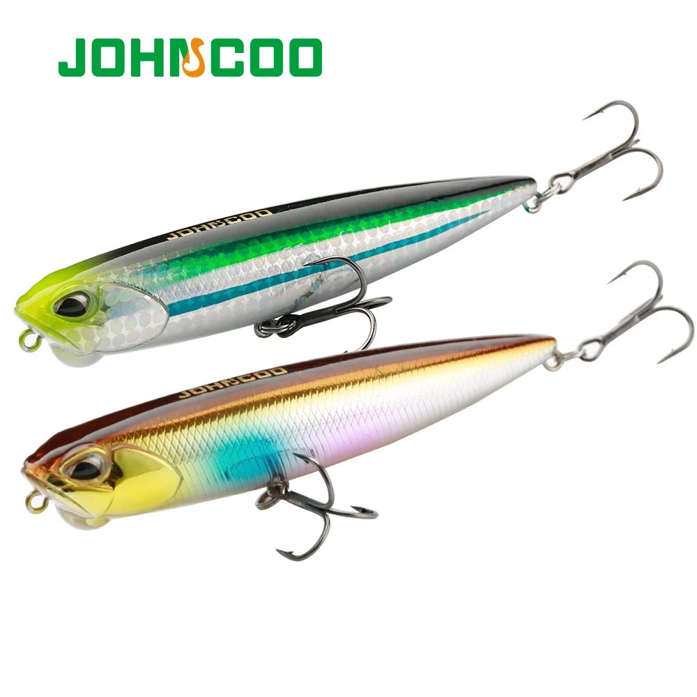 Schwimmender BLEISTIFT 100 mm Topwater-Köder 14 g Schwimm-Kurbelköder Whopper Kunstköder Trolling Bass Pike Lure Walk 3D Eye