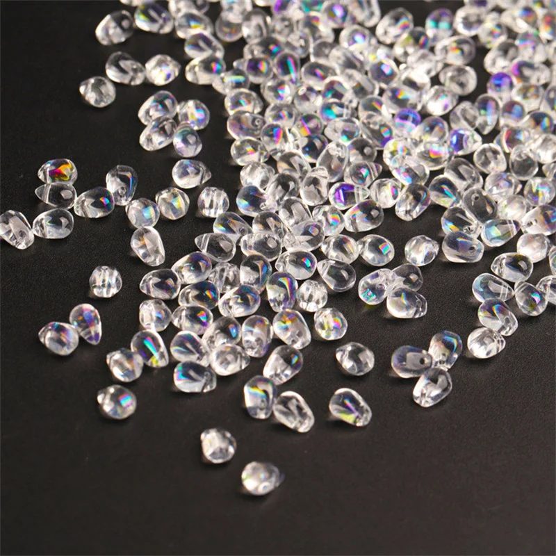 4x6mm Gradient Tschechische Lampwork Kristall Glas Perle Mini Wasser Tropfen Spacer Perle Für Schmuck Machen Diy Handarbeit armband Haarnadel