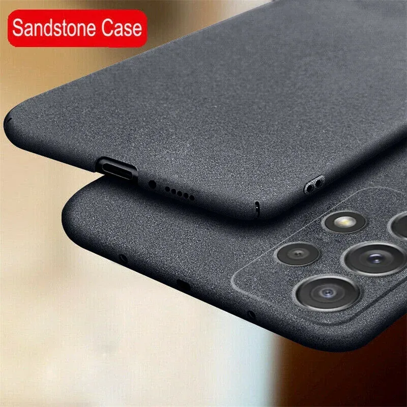 Ultradünne, matte Sandstein-Schutzhülle für Samsung Galaxy A17 A55 A54 A53 S26 S25 S22 S23 S24 Ultra Plus, stoßfeste Hartschalen-PC-Hülle