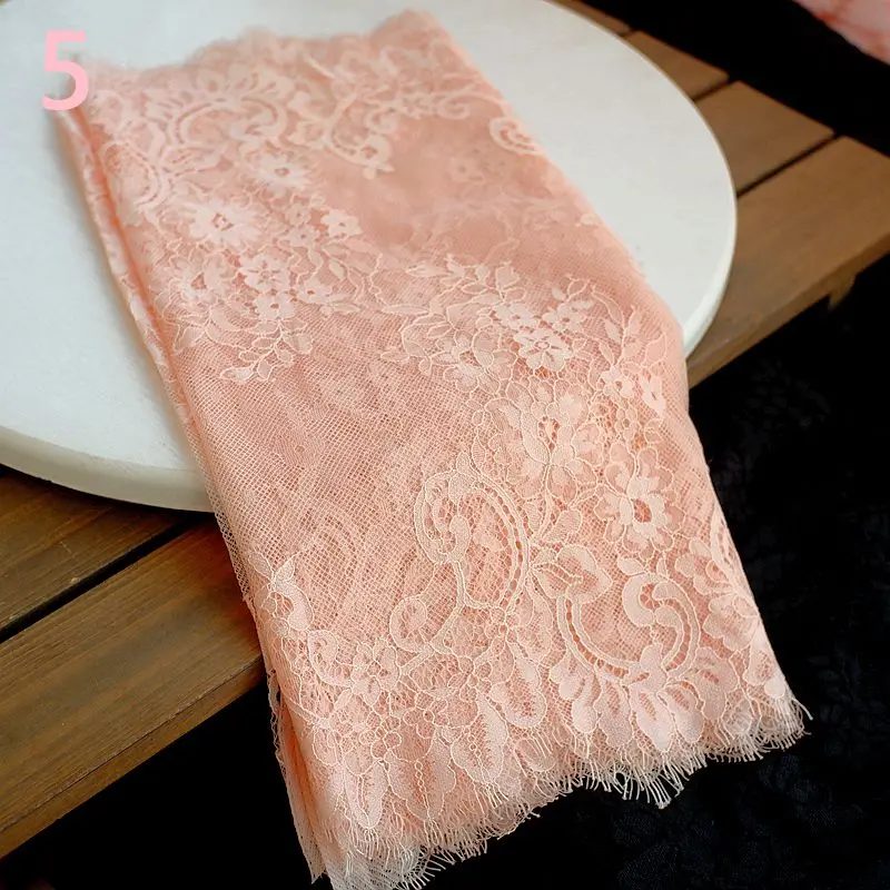 (3 mt/los) Chantilly Spitze Stoff 40 cm Wellenförmige Nylon Kleid Wimpern Spitze Französisch Spitze Stoffe