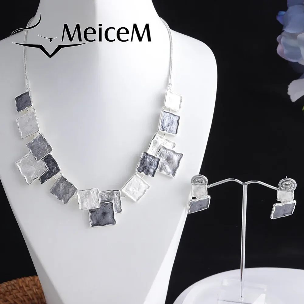 MeiceM 2021 meistverkaufter klassischer Boho-Schmuck für modische Mädchen, Geschenk, individuelle geometrische Halsketten, Zinklegierung, individuelle Schlinge