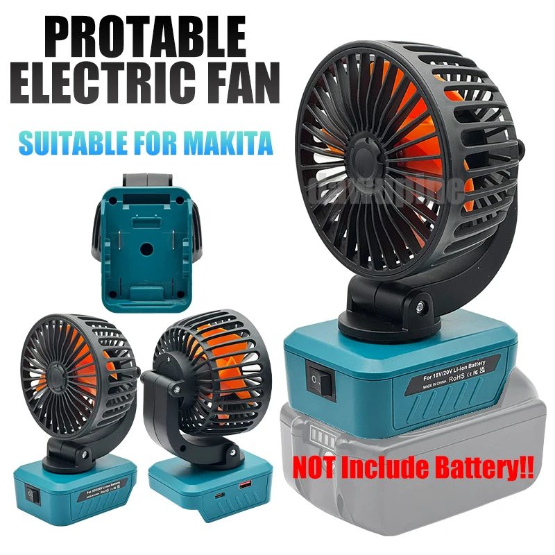 Power Werkzeug Zubehör Faltbare Elektrische Fan USB Typ-C Handy Ladegerät Power Bank Für Makita 18V Lithium-Batterie BL1830