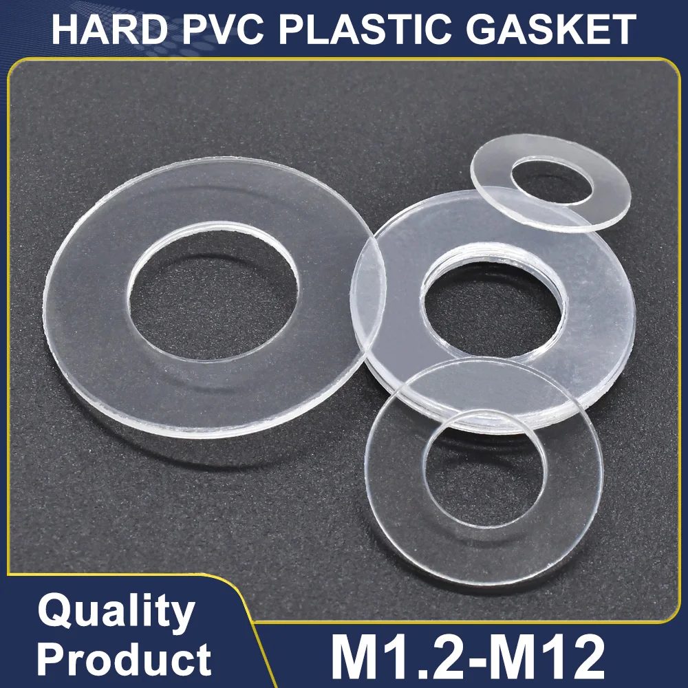 M1,2 M1,4 M1,7 M1,8 M2 M2,5 M3 M3,5 M4 M5 M6 M8 M10 M12 Hart-PVC-Kunststoff-Isolierung Transparenter Dichtungsring Abstandshalter Unterlegscheibe