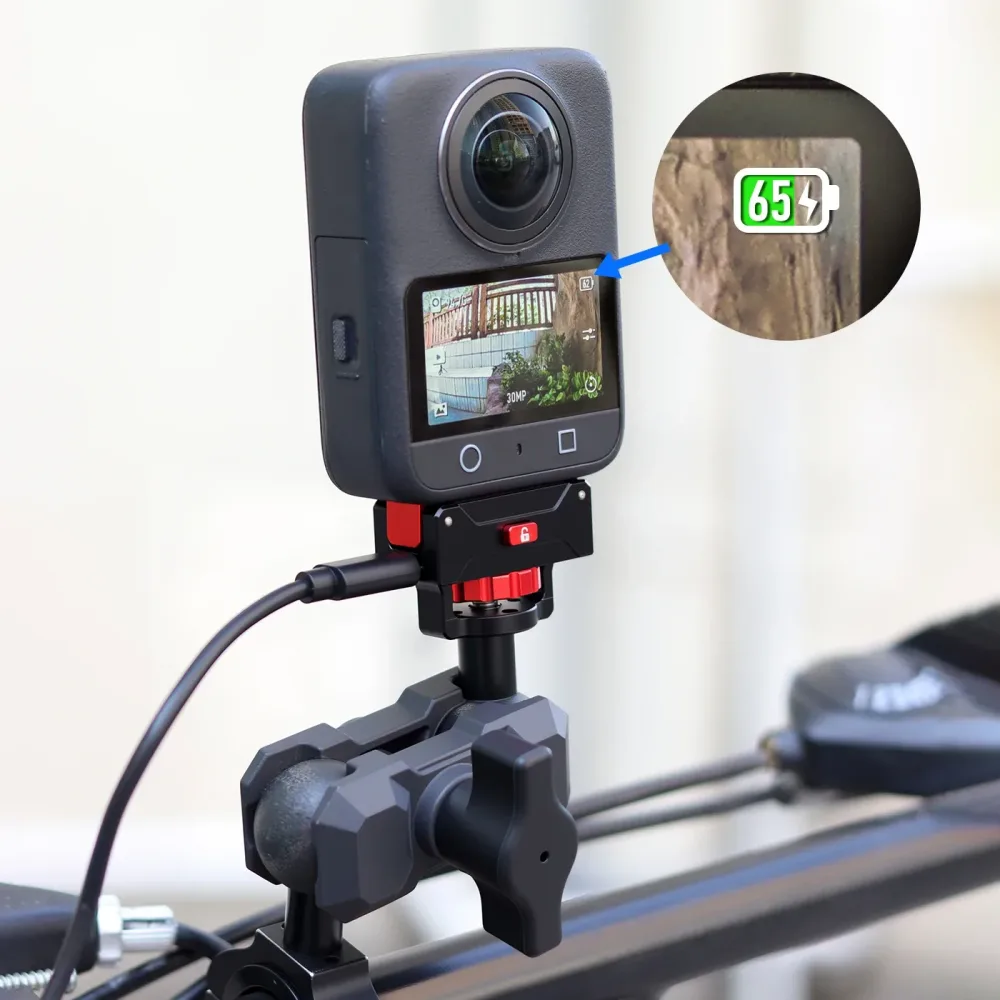 Schnellverschluss-Magnethalterung für DJI Osmo 360 Action-Kamera, Ladestation mit USB-C-Anschluss, 1/4 Zoll Stativ, Selfie-Stick, Motorradhalterung