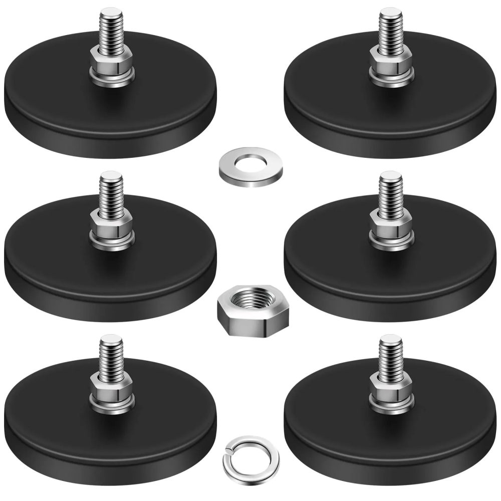 C43 Neodym-Magnet, gummibeschichtete Montagemagnete, schwarzer Bolzenmagnet, lackierte Oberfläche mit Schrauben, Muttern für die Beleuchtung von Kamera-Werkzeugen