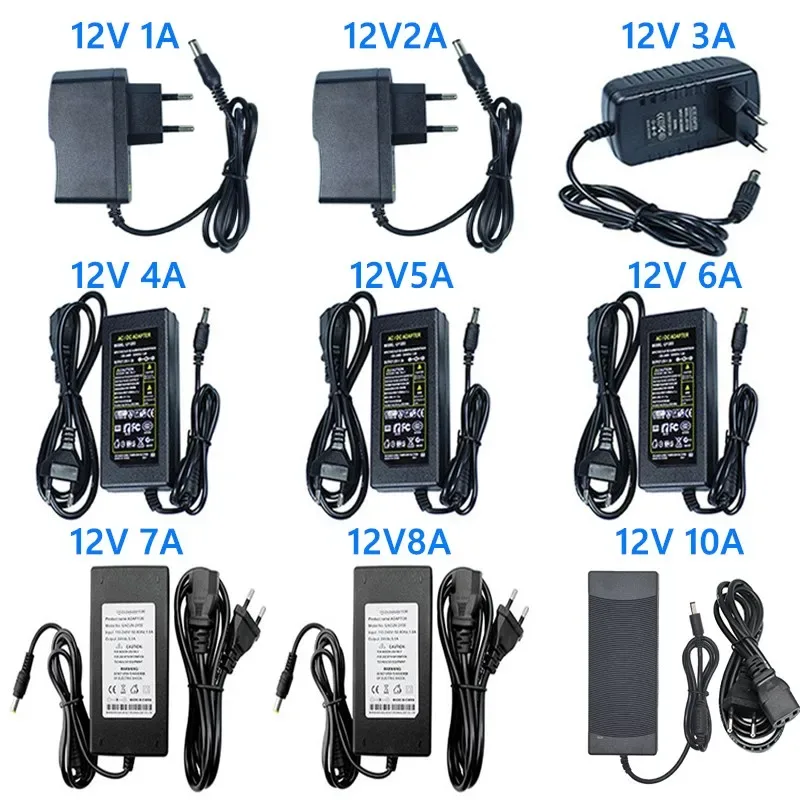 AC DC 220V auf 12V Schaltnetzteil-Adapter AC zu DC 12V 1A 2A 3A 4A 5A 6A 8A 10A Transformator LED 12V Netzteil SMPS