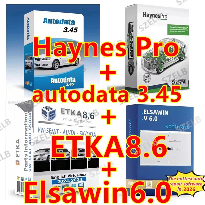 Haynes Pro und Autodata3.45 EU Auto-Reparatursoftware +Etka 8.6 mit ELSAWIN 6.0 Gruppen-Fahrzeugelektronik-Katalog