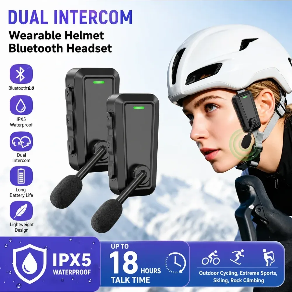 C10 Drahtloses Bluetooth-Helm-Intercom-Headset für 2 Fahrer, Interkommunikator, 520M Reichweite, Freisprechfunktion, Musik-Sharing, Interphone