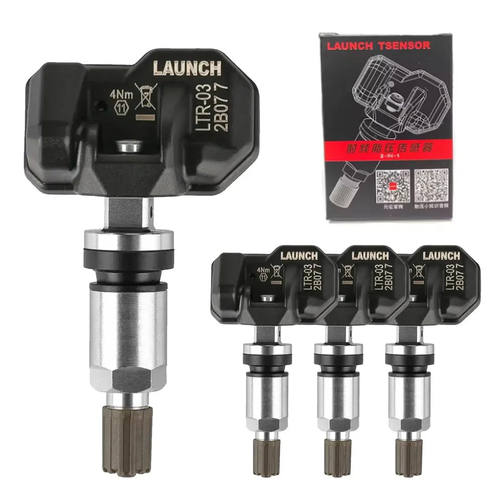 LAUNCH LTR-03 TPMS-Sensor 315MHz/433MHz Dual-Frequenz Schraubbarer Metallventil Reifendruckkontrollsystem Programmierbar