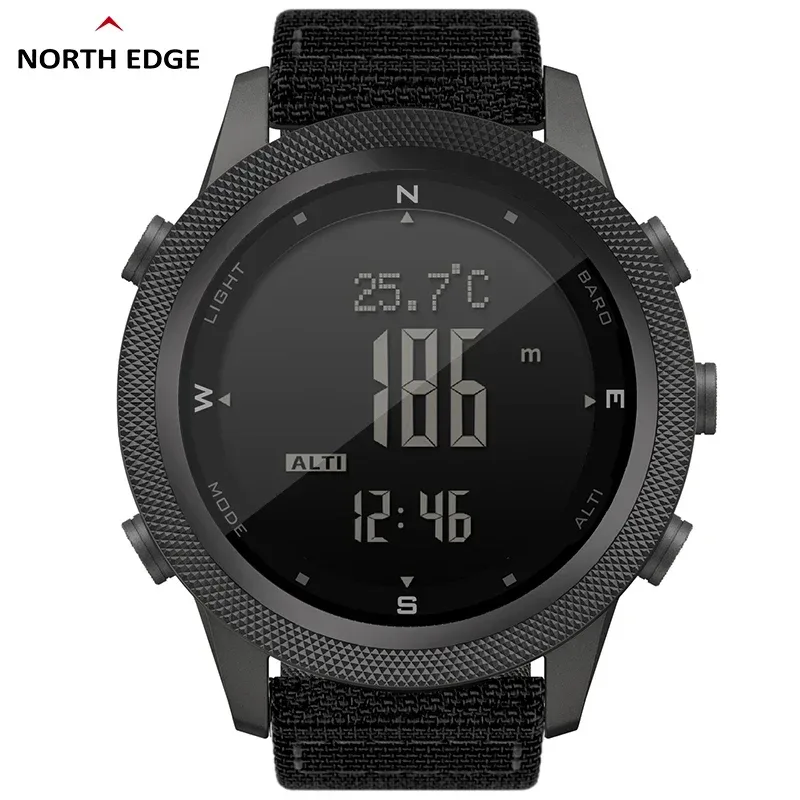 NORTH EDGE APACHE-46 Männer Digitaluhr Outdoor Sport Laufen Schwimmen Outdoor Sport Uhren Höhenmesser Barometer Kompass WR50M