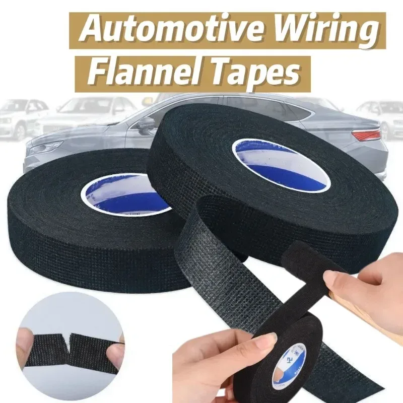 -40 ° C bis 80 ° C 9-32mm Breite Hitzebeständiges Flanell-Klebeband für Kfz-Verkabelung Schwarzes Hochtemperatur-Klebeband für Kabel