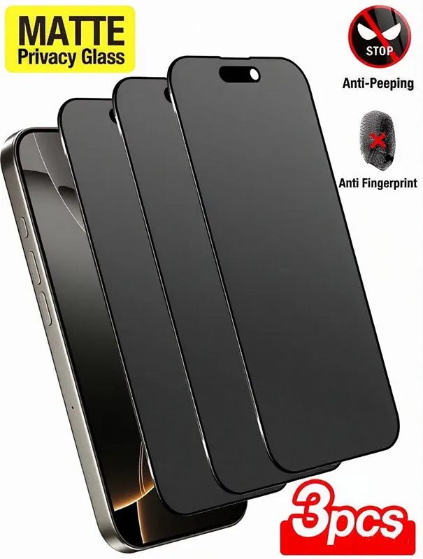 3 Stück Matte Anti-Spionage Displayschutzfolie Kompatibel mit iPhone 17 Pro Max/17 Pro/17 Air/17/16 Pro Max/16 Pro/16