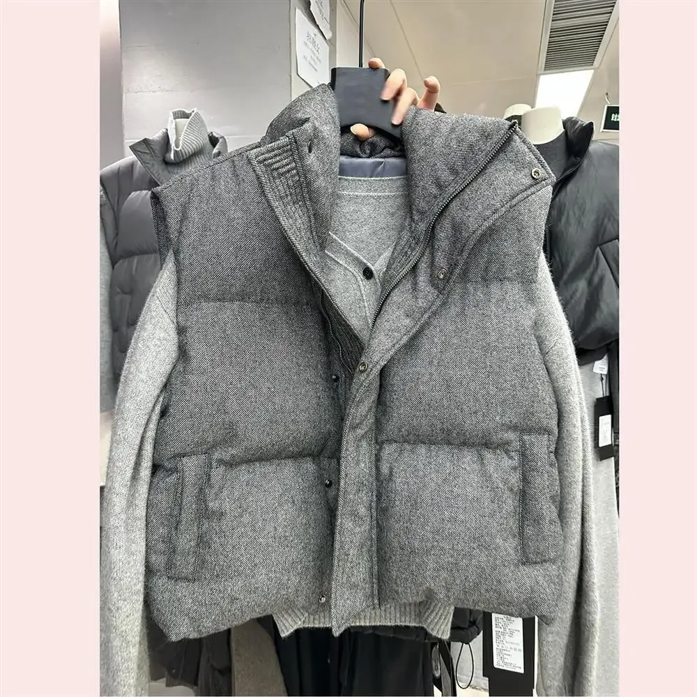 2025 Korea Chic Streetwear Personalisierte Weste Kurze Parkas Lässig Eleganten Mantel Erweiterte High Street Moda Alle-spiel Frauen jacke