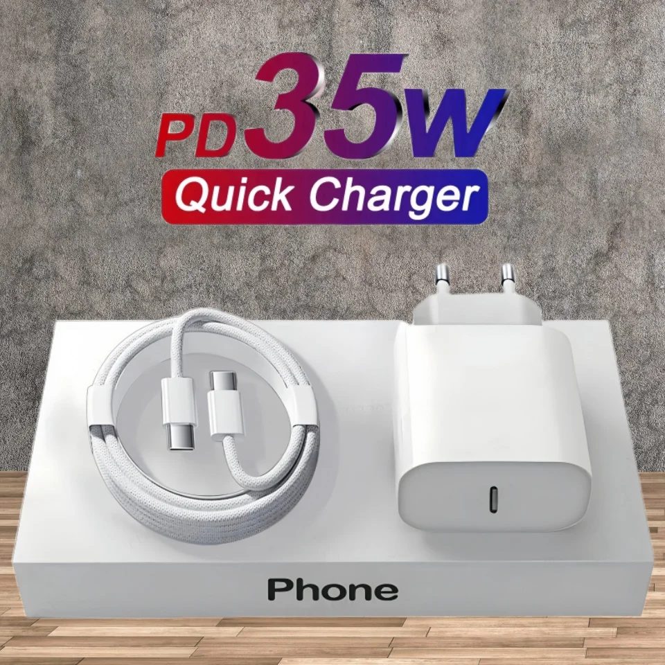 PD 35W Schnellladegerät für iPhone 11 12 13 14 15 Pro Max Schnellladekabel für iPhone 15 Plus USB Typ C Datenleitung Telefonladegerät