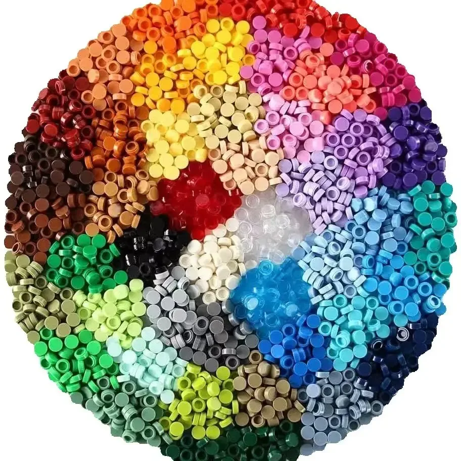1000 teile/los Fliesen 1x1 Runde 98138 Spezielle Ziegel MOC Baustein Kleine Partikel Ziegel Teile Kompatibel mit 98138 LOGO Spielzeug