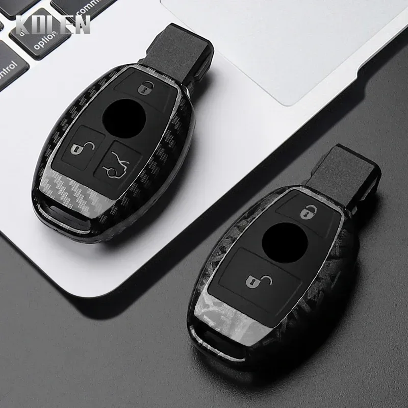 2 3 Tasten Carbon Faser Auto Schlüssel Fall Abdeckung Fob Für Mercedes Benz A B C E Klasse GLS GLA GLK GLC CLS CLA W204 W205 W212 W463 W176