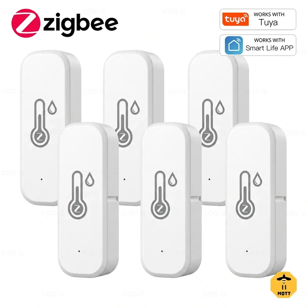 Tuya Zigbee Temperatur- und Feuchtigkeitssensor, batteriebetrieben, APP-Fernbedienung, Thermometer für Alexa, Google, Yandex, Sprachsteuerung
