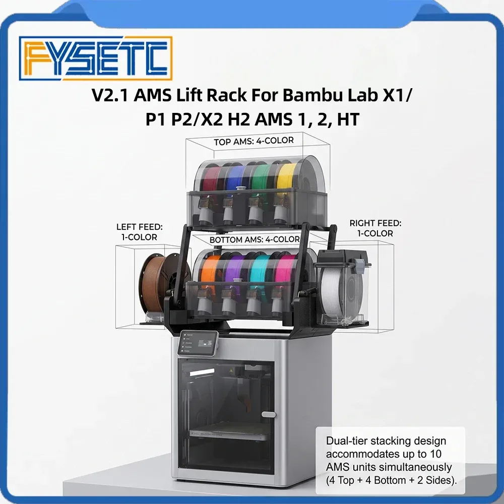 FYSETC V2.1 AMS Lift Rack für Bambu Lab X1/P1 P2/X2 H2D/H2S/H2C AMS/AMS Pro/AMS HT 3D-Drucker ? Verbesserte Teile für Bambu