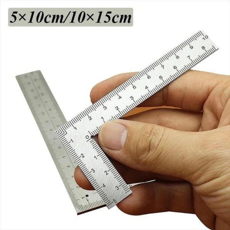 Niedliches Schulmaterial, Metalllineal, kleines Rahmenlineal, Messlayout-Werkzeug, quadratisch, quadratisch, quadratisch, quadratisch