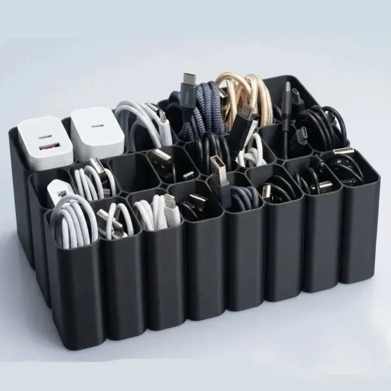 1 Stück 11/22 Fächer USB-Kabel-Aufbewahrungsbox/-Ablage, Desktop-Kabel-Organizer, geeignet für Schreibtischschubladen in Heim und Büro