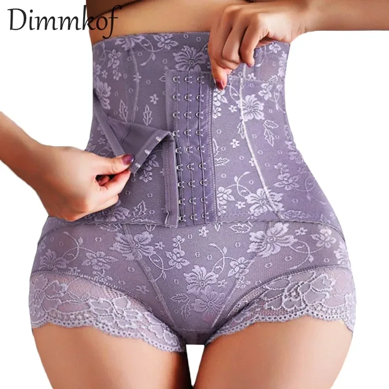 Dimmkof Spitze Saum Schnallen Shape wears Frauen 4 Stahl knochen hoch dehnbare Bauch kontrolle hoch taillierte bequeme Entfernung Höschen