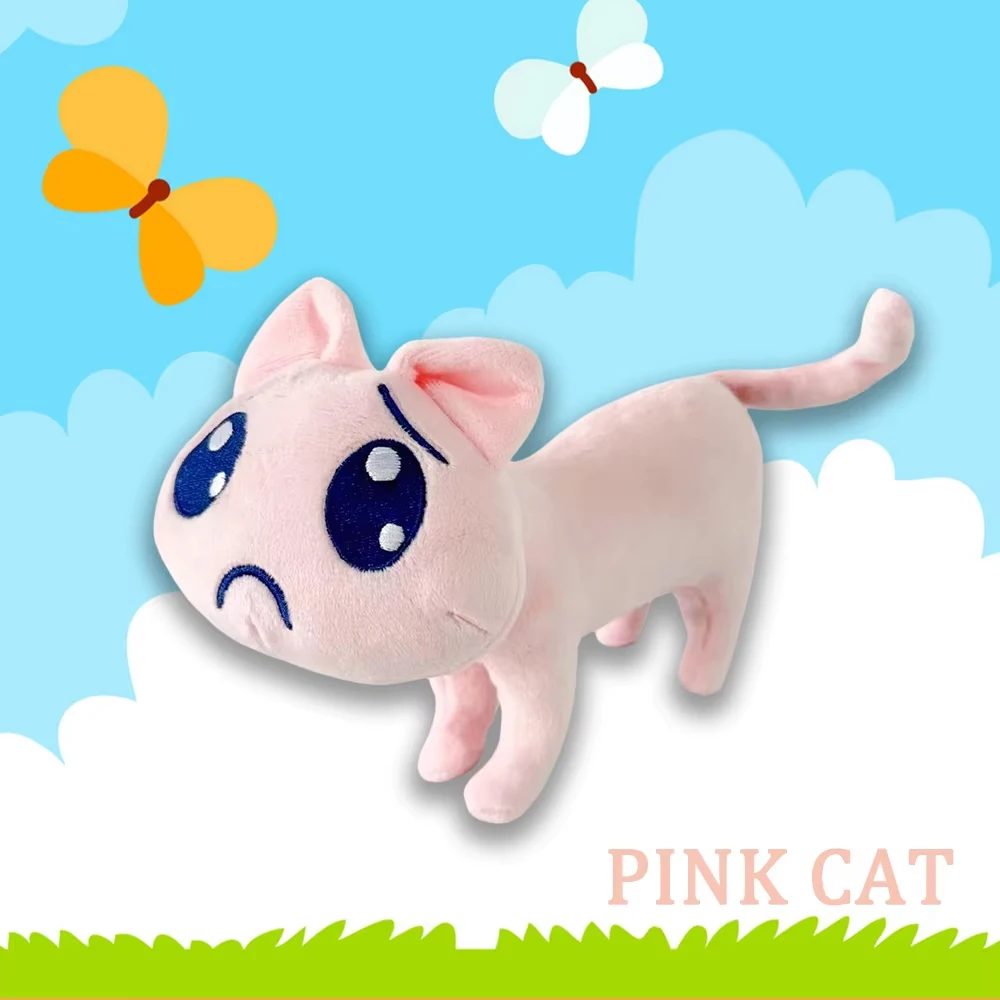 Kawaii Needy Girl Overdose Katze Nidigga Pien Plüschtiere Niedliche A.p. Katzen-Puppen Cartoon Rosa Traurige Katze Plüschpuppe Fans Geburtstagsgeschenke