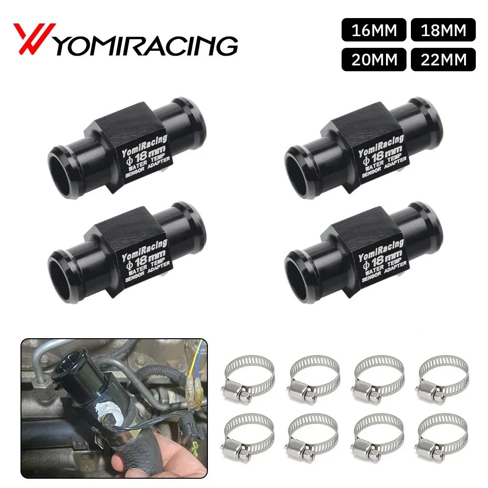 Universal Schwarz 16MM 18MM 20MM 22MM Motorrad Wasser Temp Gauge Kühler Temperatur Sensor Joint Rohr schlauch Sensor Gauge Adapter