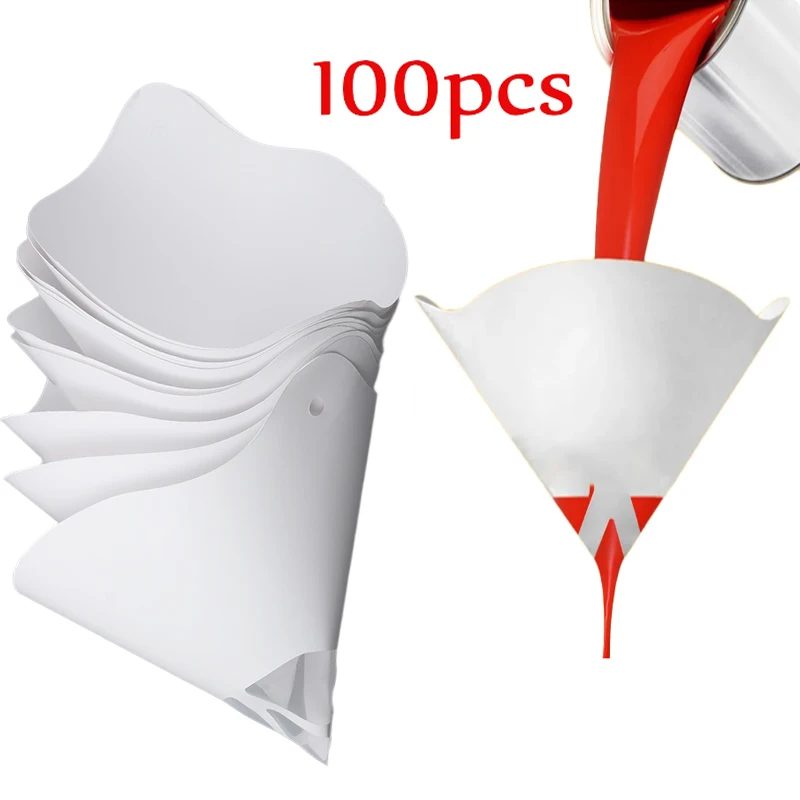 Farbfilterpapier, 10 x 19 cm, 100 Mikrometer, Autolack-Spray, Netzpapier, Filtertrichter, Sieb, konischer Einweg-Trichter zum Sieben