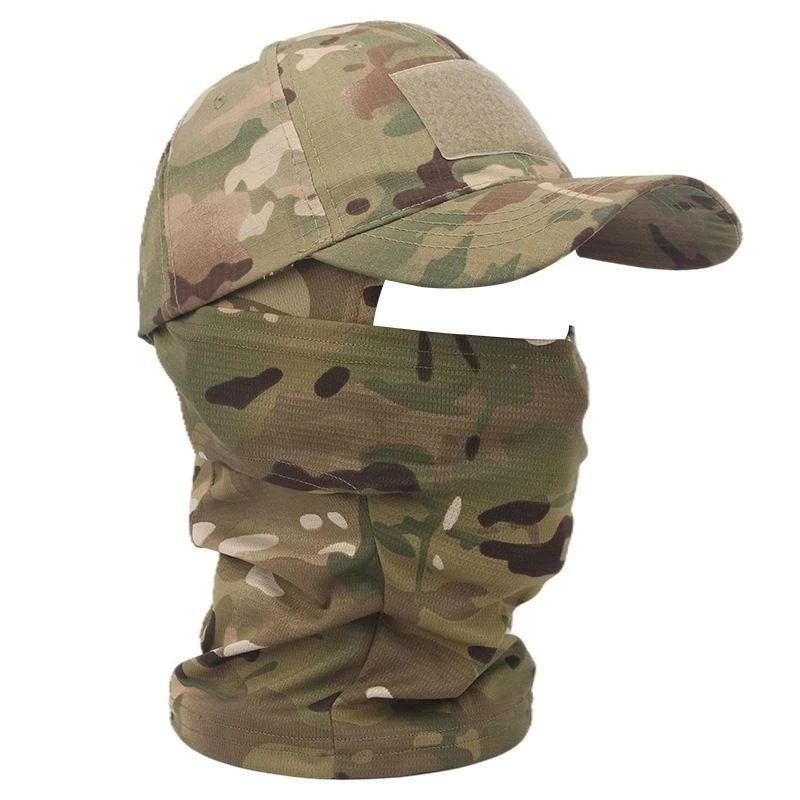 Taktische Sturmhaube Baseball Caps Vollgesichtsmaske Set Männer Sommer Snapback Sonnenhut Outdoor Jagd Tarnung Sturmhaube