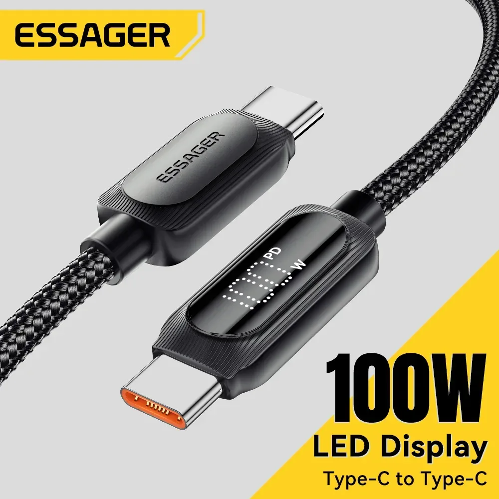 Essager 100 W USB C auf Typ C Kabel für iPhone 15 Huawei PD 5A Schnellladekabel für MacBook iPad Pro Tablet Laptop Kabel