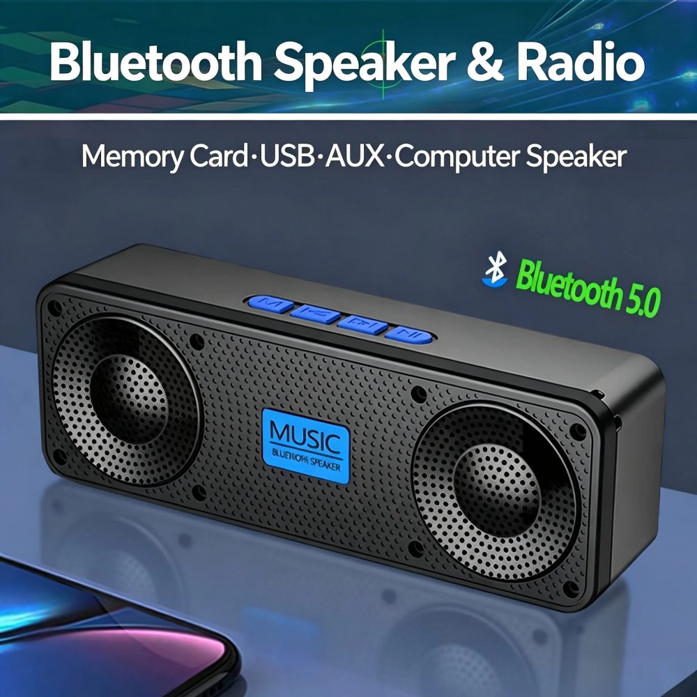 S18 Kabelloser Bluetooth-Lautsprecher Tragbarer Subwoofer Stereo-Sound FM-Radio Outdoor-Lautsprecher für Telefon und PC