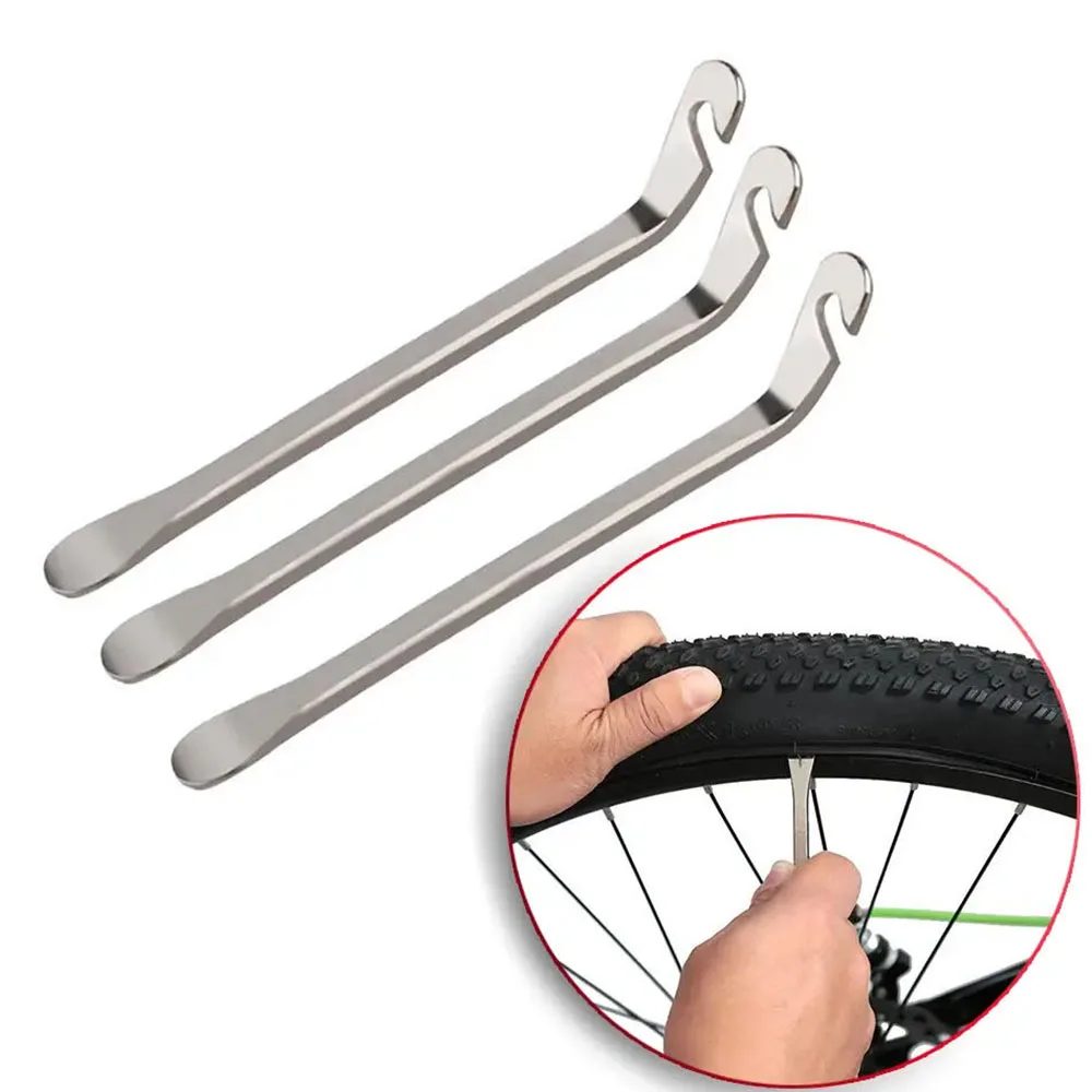 3PCS Fahrrad Reifen Hebel Rohr Reparatur Service Carbon Stahl Wärme Behandlung Radfahren Werkzeug Fahrrad Reifen Opener Crow Bar Remover werkzeug