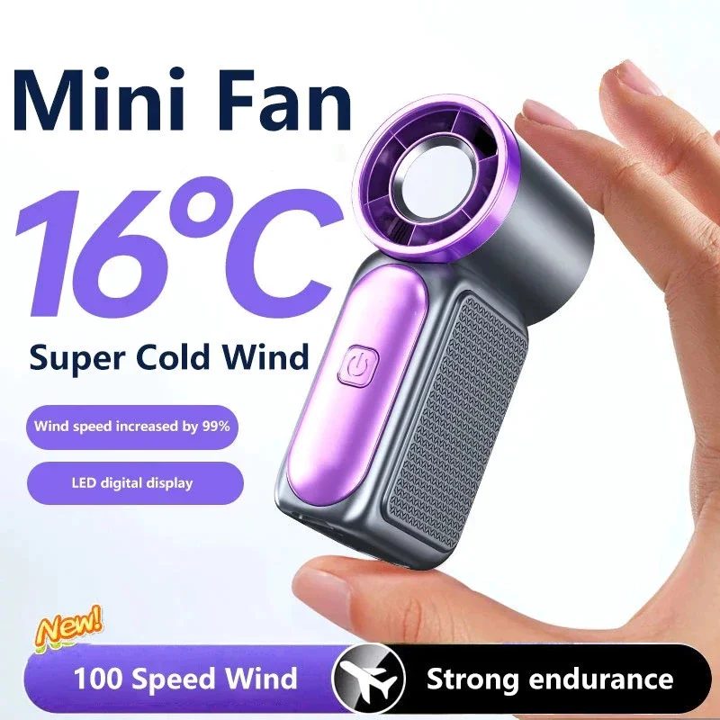 Mini-Handventilator, 3600 mAh, tragbarer Hochgeschwindigkeits-Turbo-Taschenventilator für Reisen im Freien