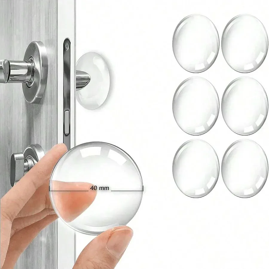 Türgriff-Wandschutz Transparenter Weicher Gummi-Türstopper Türgriff-Puffer Wandschutz Geräuschdämpfende Aufkleber Schalldämpfer-Pad Schutzkappe