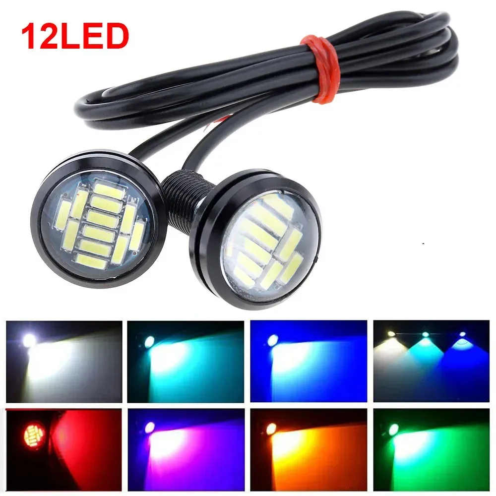 2pcs 18mm 23mm Auto Adler Auge LED 12V Blitz drl Tagfahrlicht 9w LED Backup Rückfahr parks ignal lampen Automobile