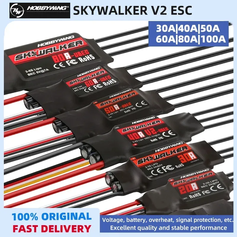 Hobbywing Skywalker 30A 40A 50A 60A 80A 100A 120A V2 ESC Geschwindigkeit Controller mit UBEC für RC FPV Quadcopter Flugzeug Hubschrauber