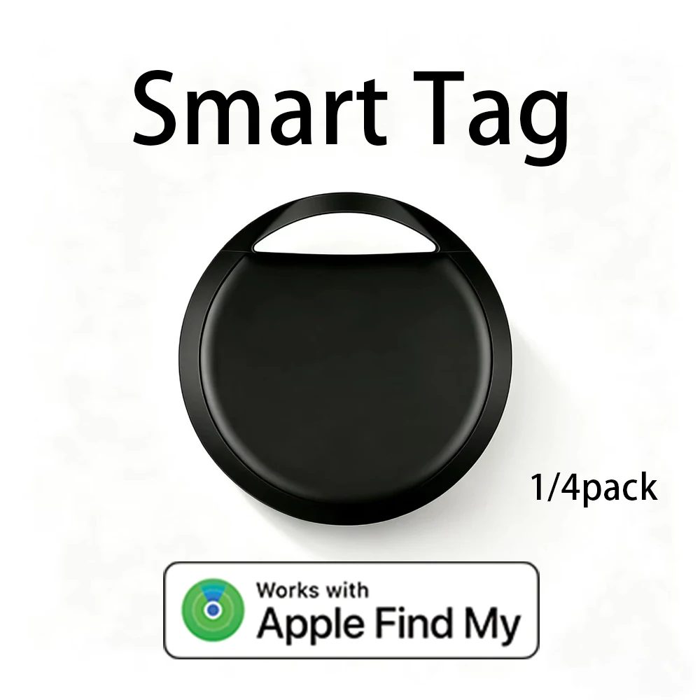 1/4er-Pack Smart Tag für Apple Find My ? Bluetooth-Gegenstandsortungsgerät mit Warnfunktion bei Verlust und lautem Signal für Schlüssel, Geldbörse, Gepäck