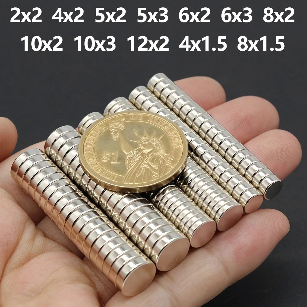 Leistungsstarker Neodym-Magnet N35 NdfeB Permanentmagnet imanes Runde superstarke Kühlschrankmagnete DIY 2/4/5/6/8/10 x 2/3 mm