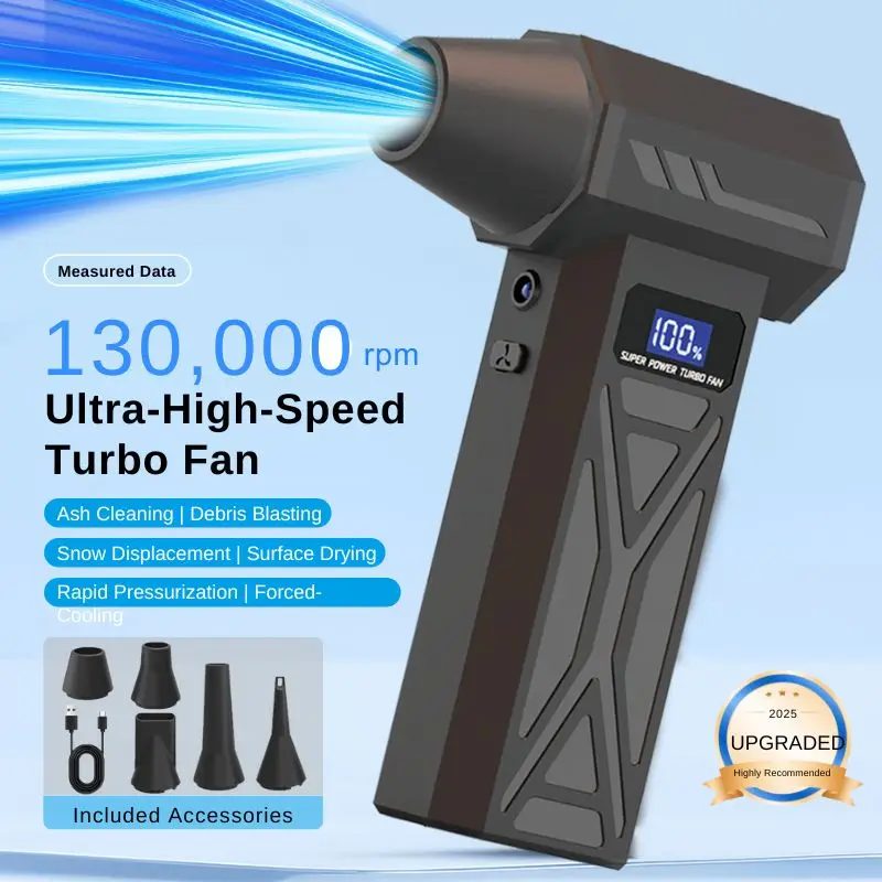 130.000 U/min Turbo-Lüfter, 5 Düsen & USB-C, Auto/Elektronik/BBQ Multifunktions-Luftgebläse, Tragbarer Luftstaubsauger, Ideales Weihnachtsgeschenk