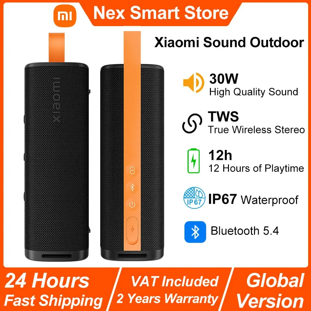 Neuer Xiaomi Sound Outdoor, 30W Leichter Tragbarer Lautsprecher, TWS Stereo Combo, IP67 BT5.4 Kabelloser Lautsprecher, 12h Lange Akkulaufzeit