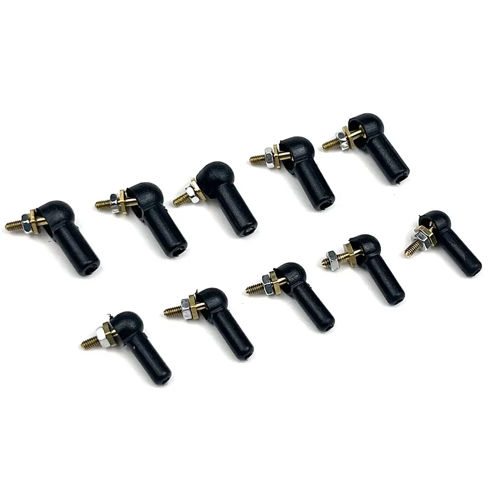 5PC M2 M3 Kugelgelenk 2mm 3mm Schwarz Verbindungsstange Kugelkopf Stecker L16/17mm Stangenende für DIY RC Benzin Boot Servo Ersatzteile