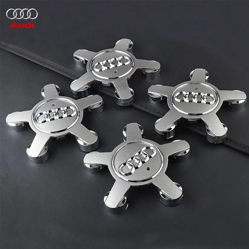 4er-Set 135MM 8R0601165 4F0601165N Radnabenkappen-Embleme für Audi A3 A4 A5 A6 A7 A8 S4 S6 Q3 Q5 Q7 TT B5 B6