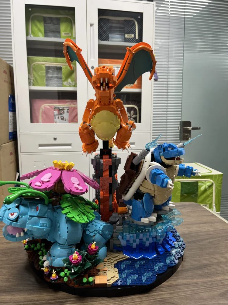 Neue MOC-Bausteine, Elfenfiguren mit Frosch, Feuerdrache & Wasserschildkröte, Wohndekor-Ornament, Feiertagsgeschenk