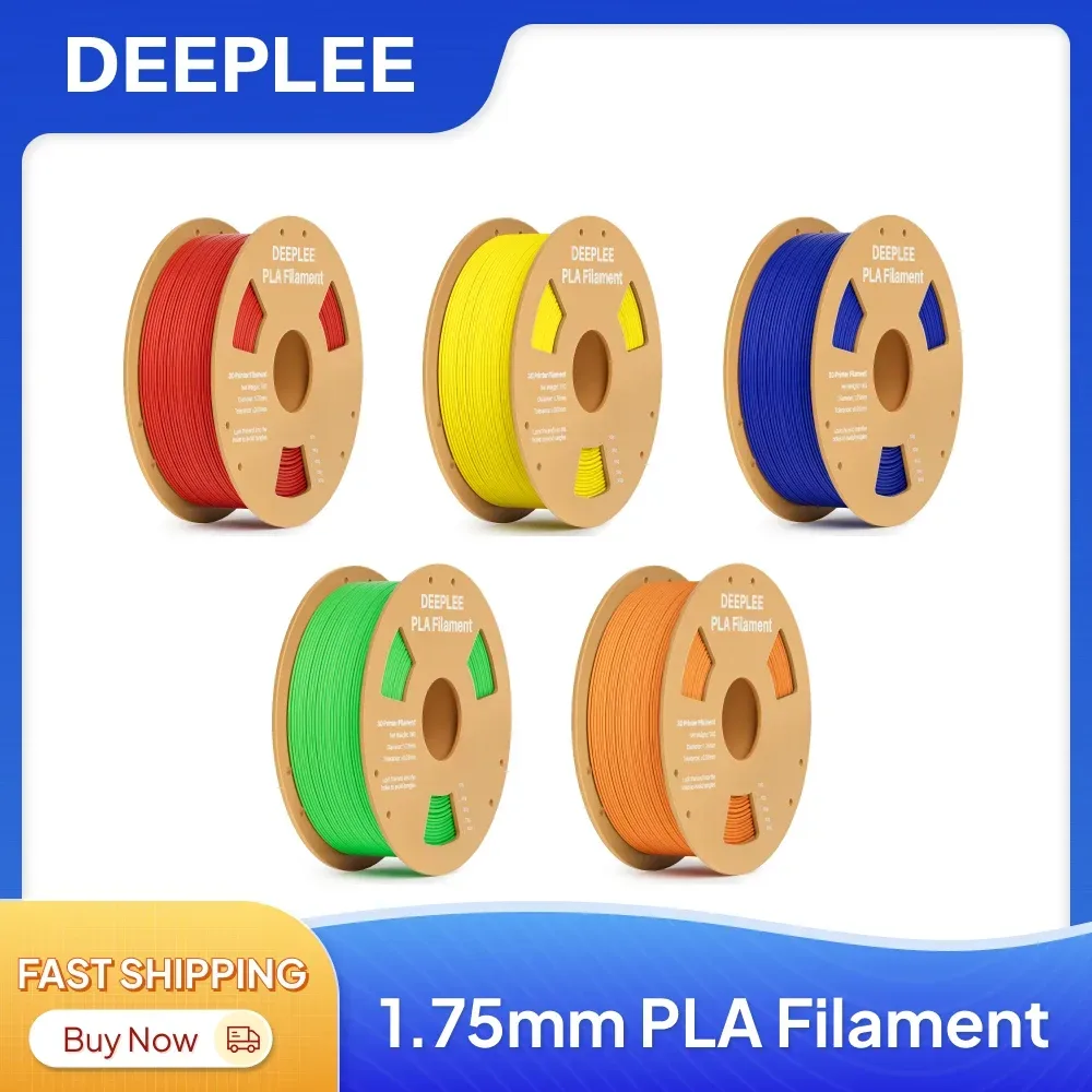 DEEPLEE PLA Filament 1,75mm 4KG, 3D-Drucker Filament Großpackung, Maßgenauigkeit +/- 0,02mm, 4er-Pack 1kg 3D-Druck Filament