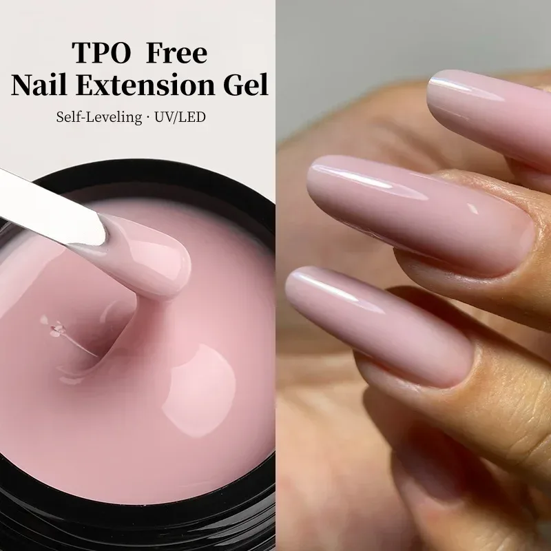 MSHARE 50 ml Baby Pink Builder Nails Gel Hema Tpo Free Gel Nail Construction Selbstnivellierendes Gel für Nagelverlängerung UV-LED