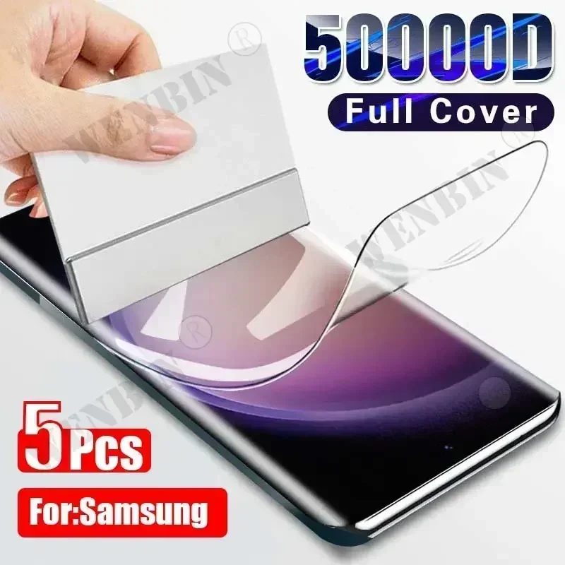 5Pcs Hydrogel Film Für Samsung S26 S25 S24 S23 Ultra Plus S25 FE Volle Abdeckung Screen Protector Für Samsung A56 a55 A36 A35 A26 A16
