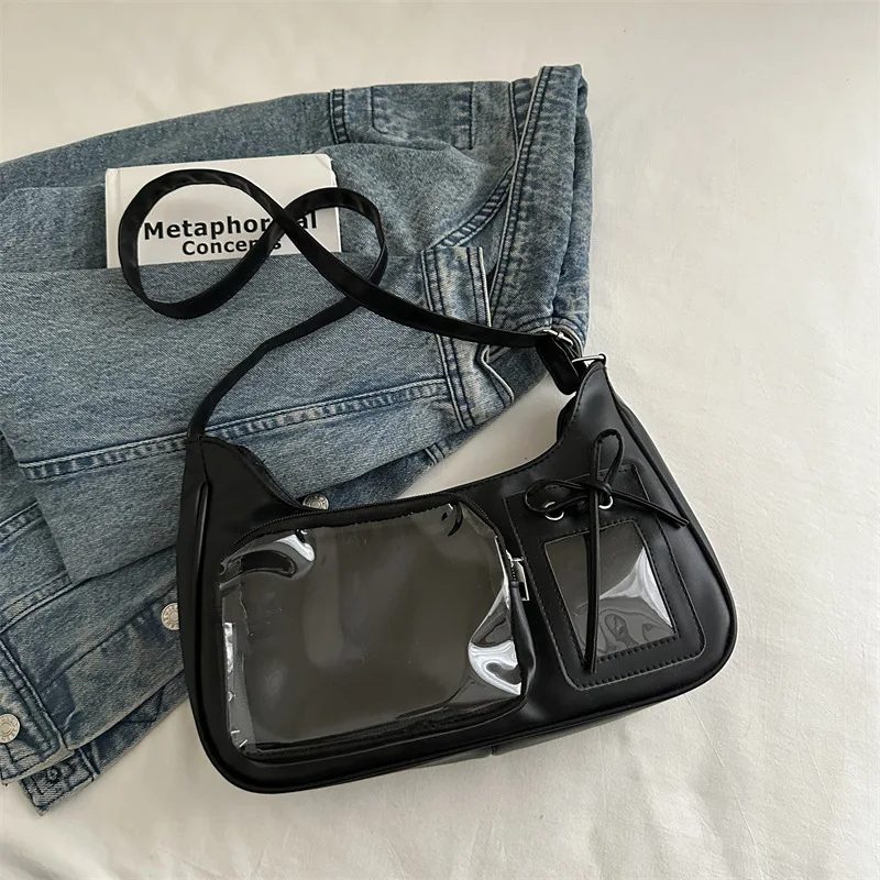 Schule Umhängetasche Weibliche Japanische Designer Handtasche Geldbörse Y2k Harajuku Schulter Tasche Frauen Koreanische Transparente Tasche