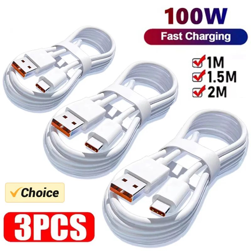 3PCS 100W 6A Super Schnelle Ladegerät Kabel Schnelle USB Typ C Lade Datenkabel Schnell Ladegerät Cabletype c ladegerät schnelle lade